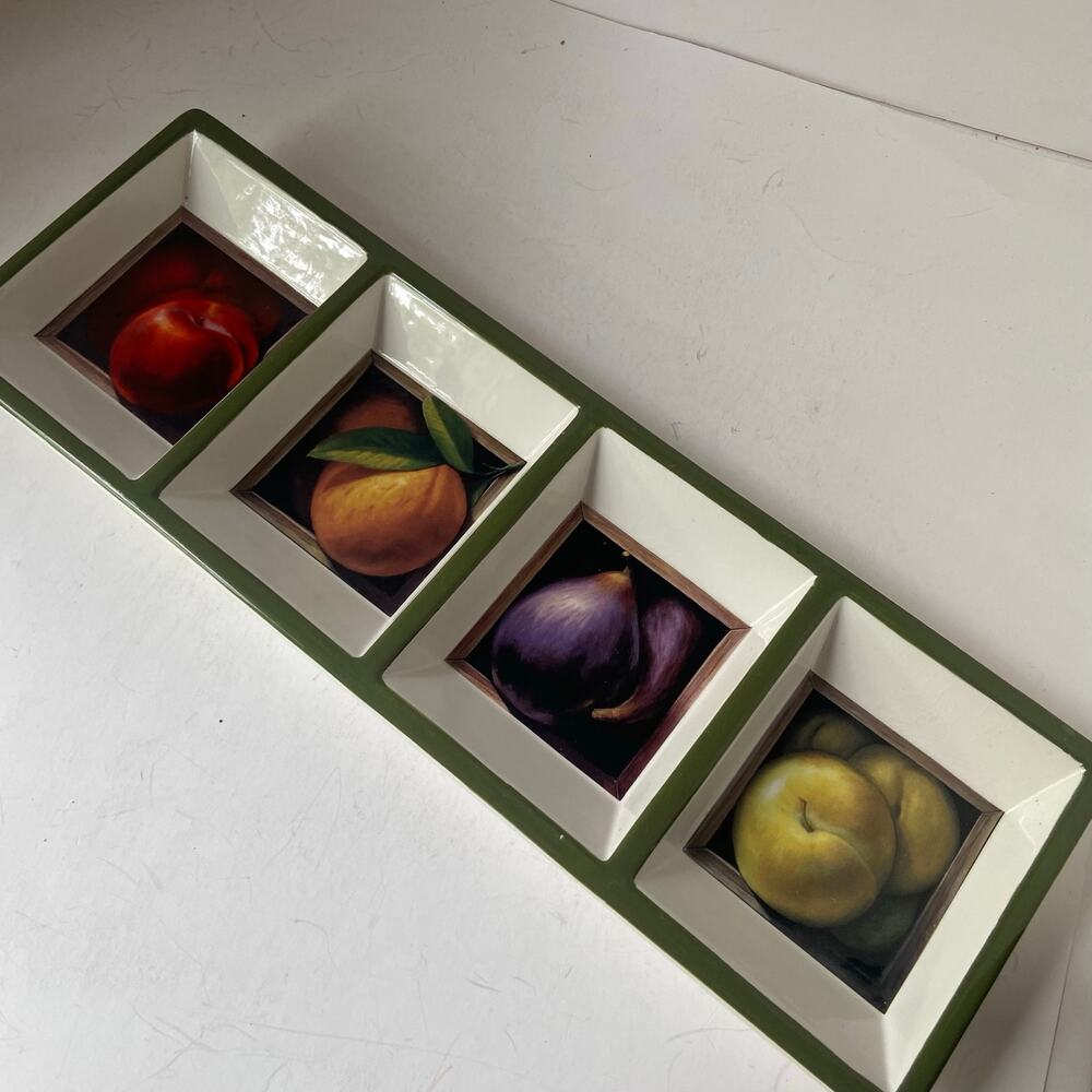 Certified International Fruit Gallery Relish Tray Jay Mercado Designs 18 3/4”